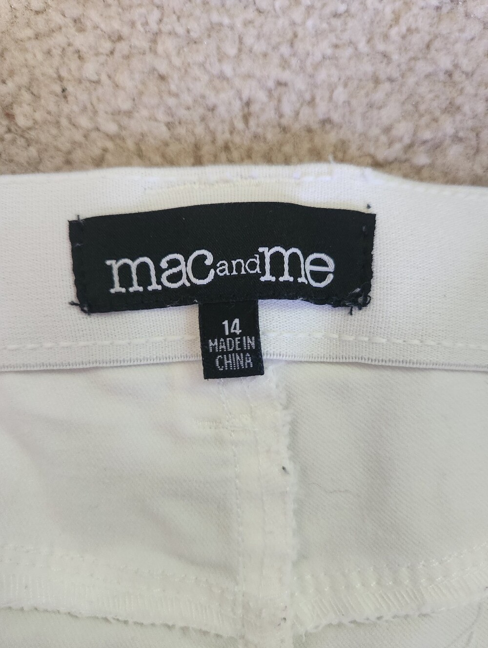 Mac And Me White Fray-bottom Jeans, Size 14 - Picture 3 of 6